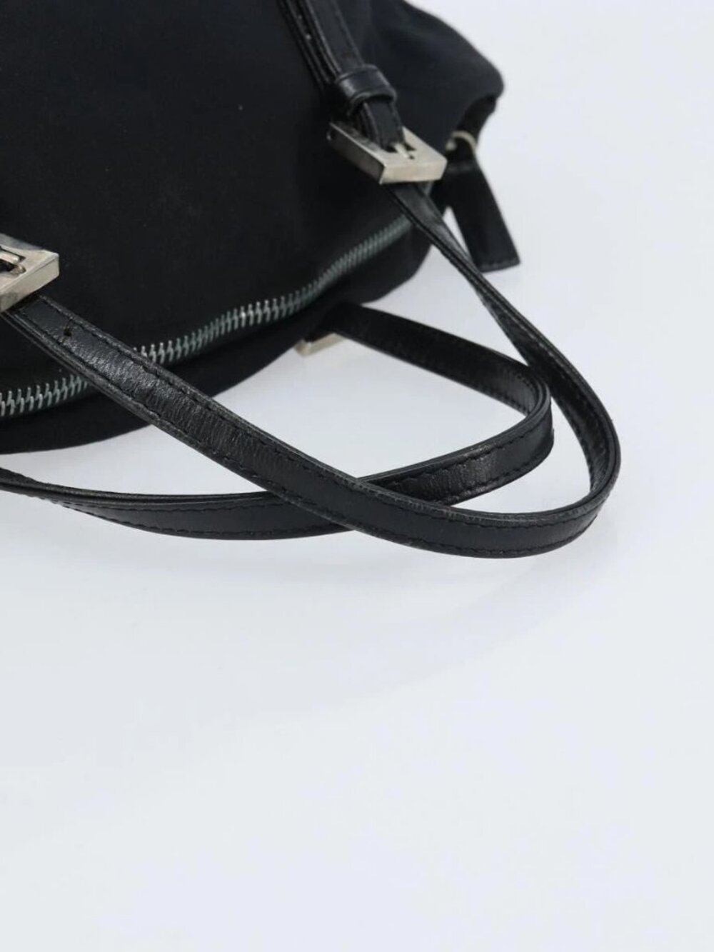 FENDI Hand Bag Nylon Black Silver Auth bs33538 - Picture 8 of 16